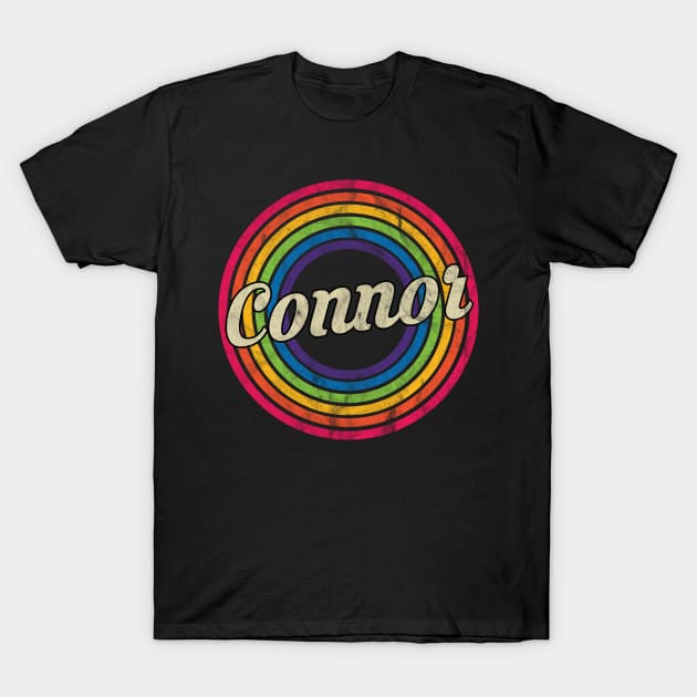 Connor - Retro Rainbow Faded-Style T-Shirt by MaydenArt